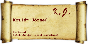 Kotlár József névjegykártya